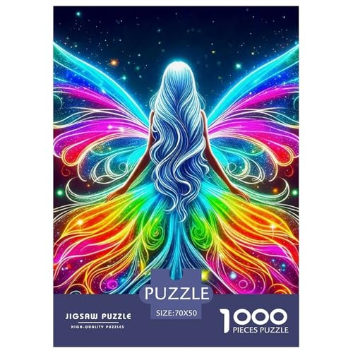 Engel Flügel 1000-teilige Puzzles Farbenfrohes Puzzle Für Erwachsene Und Kinder EIN schönes Bein Puzzles Für Erwachsene Lernspiel Herausforderungsspielzeug Erwachsenenpuzzle70x50cm/1000pcs von JCOUSDAEO