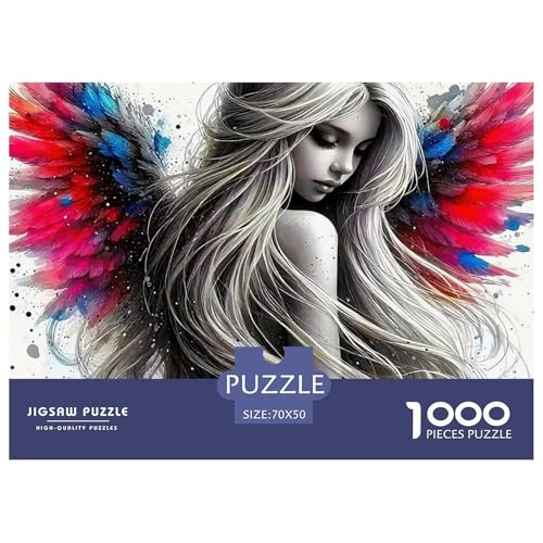 Engel Flügel Puzzle 1000 Teile Farbenfrohes Puzzle Für Erwachsene Und Kinder EIN schönes Bein Geschenke Für Frauen,Geschenke Für Männer 1000-teilige Puzzles70x50cm/1000pcs von JCOUSDAEO
