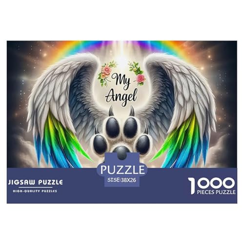 Engel Flügel Puzzle 1000 Teile Farbenfrohes Puzzle Für Erwachsene Und Kinder EIN schönes Bein Geschenke Für Frauen,Geschenke Für Männer Erwachsenenpuzzle38x26cm/1000pcs von JCOUSDAEO