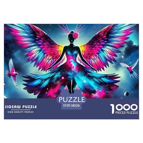Engel Flügel Puzzle 1000 Teile Farbenfrohes Puzzle Für Erwachsene Und Kinder EIN schönes Bein Geschicklichkeitsspiel Für Die Ganze Familie,1000-teilige Puzzles38x26cm/1000pcs von JCOUSDAEO