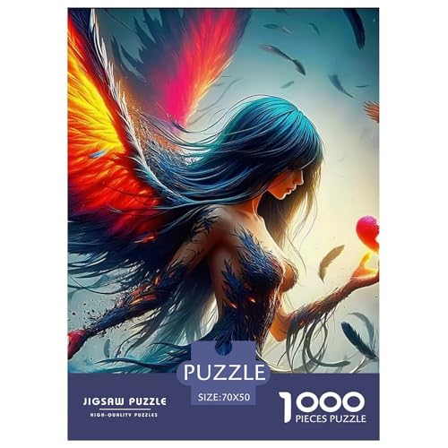 Engel Flügel Puzzle 1000 Teile Farbenfrohes Puzzle Für Erwachsene Und Kinder EIN schönes Bein Geschicklichkeitsspiel Für Die Ganze Familie,1000-teilige Puzzles70x50cm/1000pcs von JCOUSDAEO