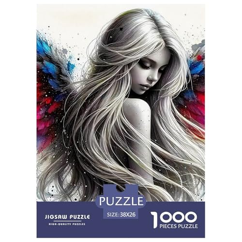 Engel Flügel Puzzle 1000 Teile Farbenfrohes Puzzle Für Erwachsene Und Kinder EIN schönes Bein Geschicklichkeitsspiel Für Die Ganze Familie,buntes Legespiel Erwachsenenpuzzle38x26cm/1000pcs von JCOUSDAEO