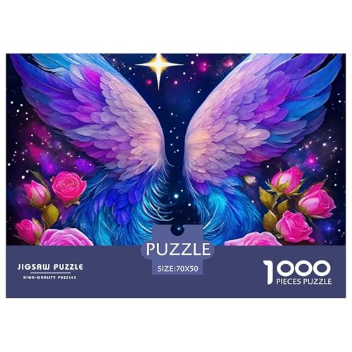 Engel Flügel Puzzle 1000 Teile Farbenfrohes Puzzle Für Erwachsene Und Kinder EIN schönes Bein Puzzles Für Erwachsene Lernspiel Erwachsenenpuzzle Ab 14 Jahren70x50cm/1000pcs von JCOUSDAEO