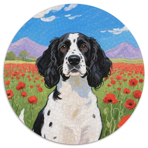 Englischer Springer Spaniel 1000 Puzzle Creative Gifts niedlich Hund Round Puzzles Educational Stress Relieving Toy Adult Sophisticated for Teenagers and Adults1000pcs (67.5x67.5cm) von JCOUSDAEO