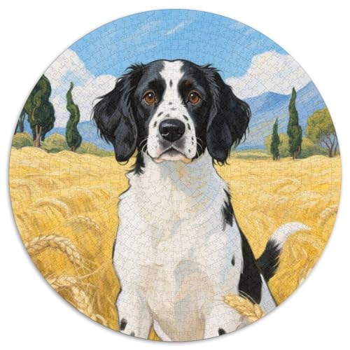Englischer Springer Spaniel 1000Jigsaws Presents niedlich Hund Round Puzzle Educational Stress Relieving Toy Adult Sophisticated for Teenagers and Adults1000pcs (67.5x67.5cm) von JCOUSDAEO