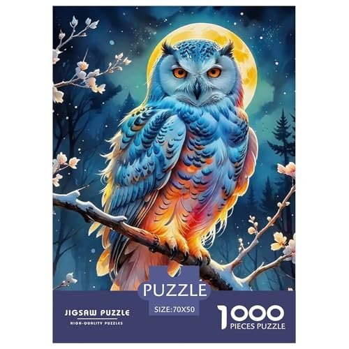 Eule 1000 Teile Puzzle Farbenfrohes Puzzle Für Erwachsene Und Kinder Bird of Prey Puzzles Für Erwachsene Lernspiel Herausforderungsspielzeug 1000-teilige Puzzles70x50cm/1000pcs von JCOUSDAEO