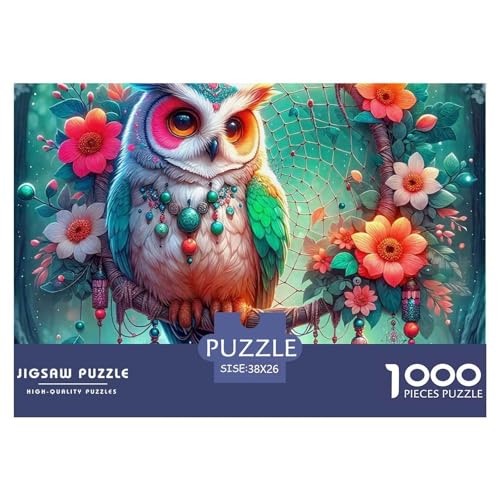 Eule 1000-teilige Puzzles EIN Herausforderndes Rätsel, Bird of Prey Geschicklichkeitsspiel Für Die Ganze Familie, Kinder38x26cm/1000pcs von JCOUSDAEO