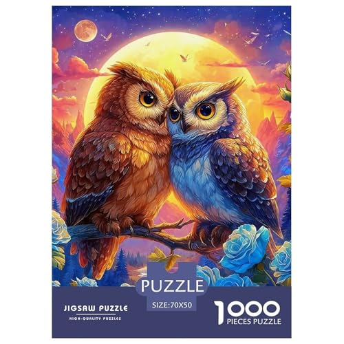 Eule 1000-teilige Puzzles Farbenfrohes Puzzle Für Erwachsene Und Kinder Bird of Prey Geschenke Für Frauen,Geschenke Für Männer70x50cm/1000pcs von JCOUSDAEO