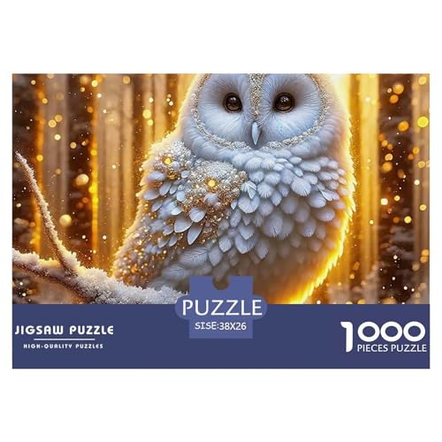 Eule 1000-teilige Puzzles Farbenfrohes Puzzle Für Erwachsene Und Kinder Bird of Prey Puzzles Für Erwachsene Lernspiel Herausforderungsspielzeug Erwachsenenpuzzle 38x26cm/1000pcs von JCOUSDAEO