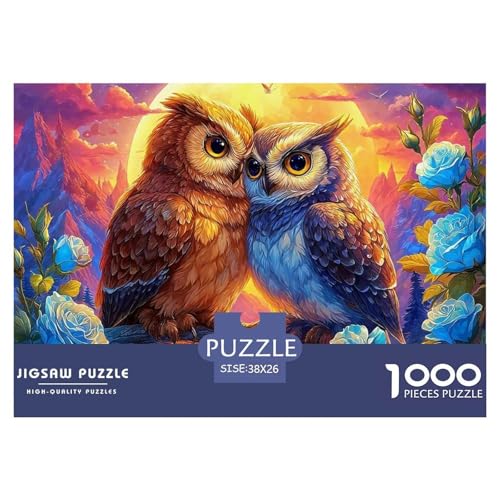 Eule 1000-teilige Puzzles Farbenfrohes Puzzle Für Erwachsene Und Kinder Bird of Prey Puzzles Für Erwachsene Lernspiel Herausforderungsspielzeug Erwachsenenpuzzle 38x26cm/1000pcs von JCOUSDAEO