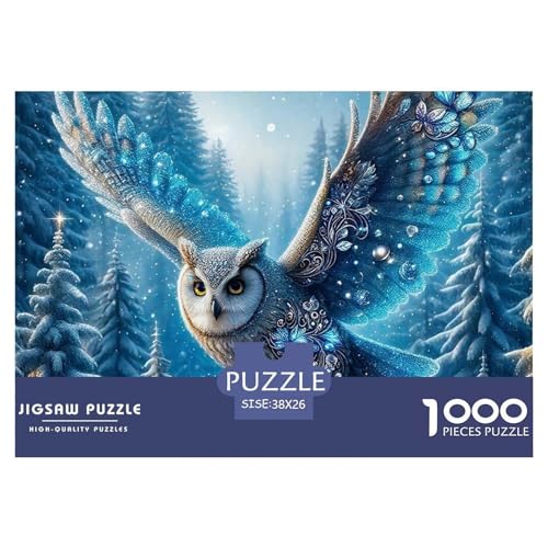 Eule 1000-teilige Puzzles Klassische Puzzles Schwer Für Erwachsene Und Kinder Bird of Prey Puzzles Für Erwachsene Lernspiel Herausforderungsspielzeug Erwachsenenpuzzle 38x26cm/1000pcs von JCOUSDAEO