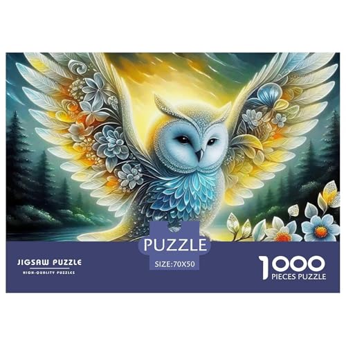 Eule Puzzle 1000 Teile EIN Herausforderndes Rätsel, Bird of Prey Puzzles Für Erwachsene Lernspiel Herausforderungsspielzeug 1000-teilige Puzzles Kinder70x50cm/1000pcs von JCOUSDAEO