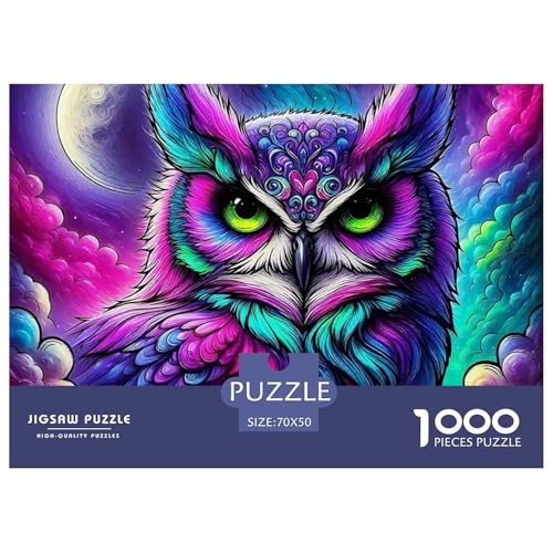 Eule Puzzle 1000 Teile EIN Herausforderndes Rätsel, Bird of Prey Puzzles Für Erwachsene Lernspiel Herausforderungsspielzeug Erwachsenenpuzzle 70x50cm/1000pcs von JCOUSDAEO