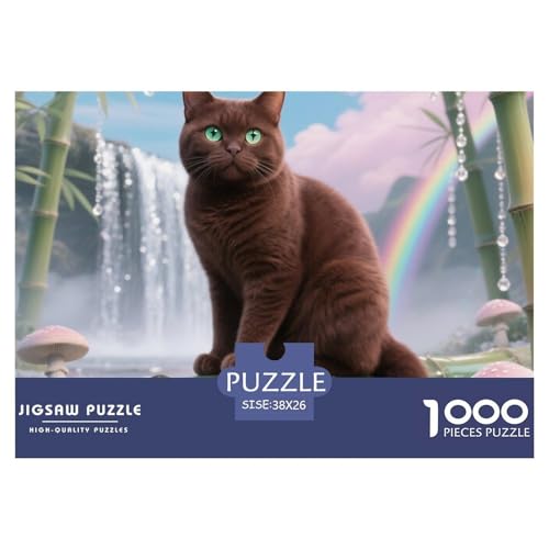 Europäisches Kurzhaar Puzzle 1000 Pieces A Challenging Puzzle Haustier Katze Puzzles for Adults and Children Gifts for Women, Gifts for Men for Children from 14 Years38x26cm/1000pcs von JCOUSDAEO