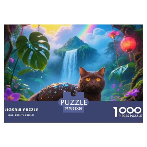 Exotische Kurzhaare 1000 Piece Puzzle A Challenging Puzzle Haustier Katze Puzzle Games for The Whole Family Colourful Toy for Children from 8-12 Years for Older Children38x26cm/1000pcs von JCOUSDAEO