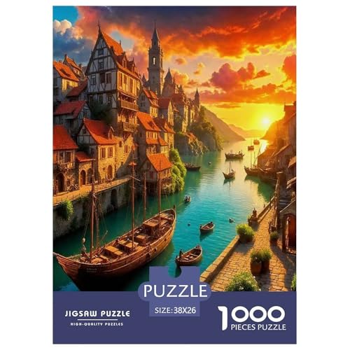 Fantastische Architektur 1000 Teile Puzzle EIN Herausforderndes Rätsel, Schöne Häuser Geschicklichkeitsspiel Für Die Ganze Familie,buntes Legespiel 1000-teilige Puzzles Kinder38x26cm/1000pcs von JCOUSDAEO