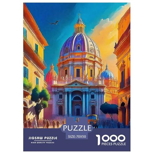 Fantastische Architektur Puzzle 1000 Teile Klassische Puzzles Schwer Für Erwachsene Und Kinder Schöne Häuser Geschicklichkeitsspiel Für Die Ganze Familie,buntes Legespiel 1000-teilige Puzzles70x50cm/ von JCOUSDAEO