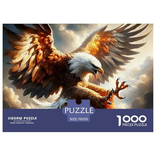 Fliegender Adler 1000 Teile Puzzle Klassische Puzzles Schwer Für Erwachsene Und Kinder Raptor Puzzles Für Erwachsene Lernspiel Herausforderungsspielzeug 1000-teilige Puzzles70x50cm/1000pcs von JCOUSDAEO
