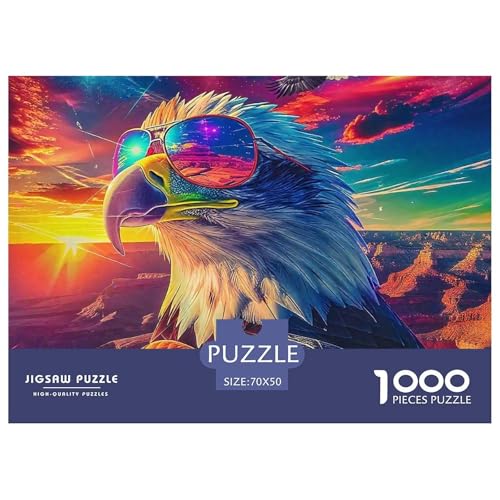 Fliegender Adler Puzzle 1000 Teile EIN Herausforderndes Rätsel, Raptor Geschenke Für Frauen,Geschenke Für Männer Erwachsenenpuzzle 70x50cm/1000pcs von JCOUSDAEO