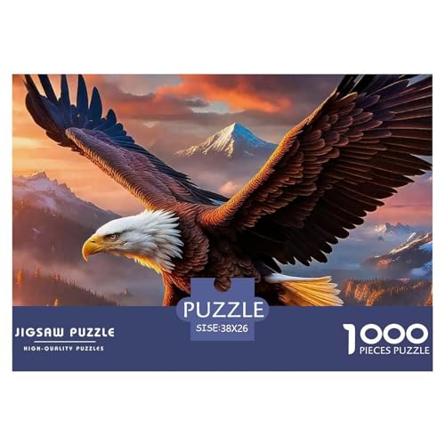 Fliegender Adler Puzzle 1000 Teile Klassische Puzzles Schwer Für Erwachsene Und Kinder Raptor Geschicklichkeitsspiel Für Die Ganze Familie, Erwachsenenpuzzle 38x26cm/1000pcs von JCOUSDAEO