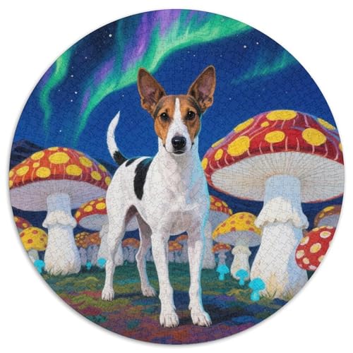 Fox Terrier 1000 Jigsaw Puzzles Creative Gifts Haustierhund Round Puzzles Educational Stress Relieving Toy Adult Sophisticated for Adults1000pcs (67.5x67.5cm) von JCOUSDAEO