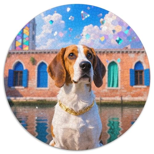 Foxhound ​ 1000 Jigsaw Puzzles Presents Haustierhund Round Puzzle Educational Stress Relieving Toy Adult Sophisticated for Teenagers and Adults1000pcs (67.5x67.5cm) von JCOUSDAEO