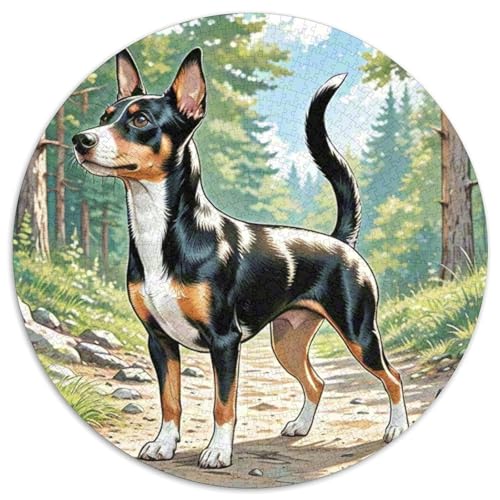Glatter Fuchs Terrier 1000Jigsaws Presents Süße Haustiere Round Puzzle Educational Stress Relieving Toy Adult Sophisticated Puzzle for Adults & Children1000pcs (67.5x67.5cm) von JCOUSDAEO