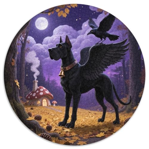 Großen Dänen ​ 1000Jigsaws Presents Haustierhund Round Puzzles Educational Stress Relieving Toy Adult Sophisticated Puzzle for Adults1000pcs (67.5x67.5cm) von JCOUSDAEO