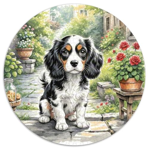Hengst-Charles-Spaniel 1000Jigsaws Creative Gifts Süße Haustiere Round Puzzles Educational Stress Relieving Toy Adult Sophisticated Puzzle for Teenagers and Adults1000pcs (67.5x67.5cm) von JCOUSDAEO