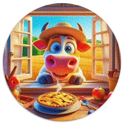 Hübsches Kleines Kalb 1000 Jigsaw Puzzles Presents Süße Tiere Round Puzzle Educational Stress Relieving Toy Adult Sophisticated for Adults1000pcs (67.5x67.5cm) von JCOUSDAEO