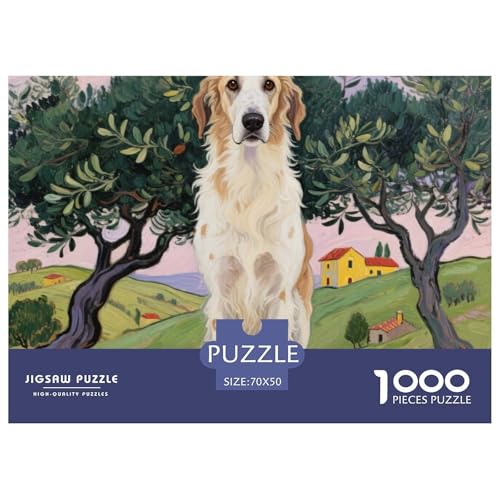 Irischer Wolfshund Puzzle 1000 Pieces A Challenging Puzzle Haustierhund Puzzles for Adults and Children Colourful Toy for Children from 8-12 Years for Older Children70x50cm/1000pcs von JCOUSDAEO
