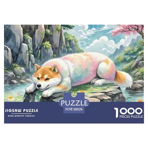 Japanisches Kinn ​ Puzzle 1000 Pieces Puzzle for Men and Women Süße Haustiere Puzzle Games for The Whole Family Colourful Toy for Children from 8-12 Years for Children from 14 Years38x26cm/1000pcs von JCOUSDAEO