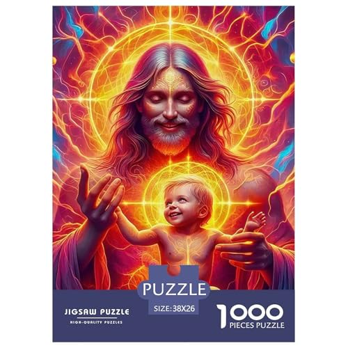 Jesus - Religion 1000 Teile Puzzle Klassische Puzzles Schwer Für Erwachsene Und Kinder Puzzles Für Erwachsene Lernspiel Herausforderungsspielzeug Erwachsenenpuzzle38x26cm/1000pcs von JCOUSDAEO