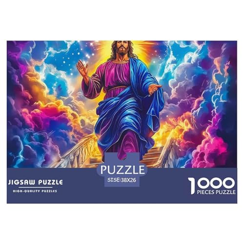 Jesus - Religion 1000 Teile Puzzle Klassische Puzzles Schwer Für Erwachsene Und Kinder Puzzles Für Erwachsene Lernspiel Herausforderungsspielzeug Erwachsenenpuzzle38x26cm/1000pcs von JCOUSDAEO