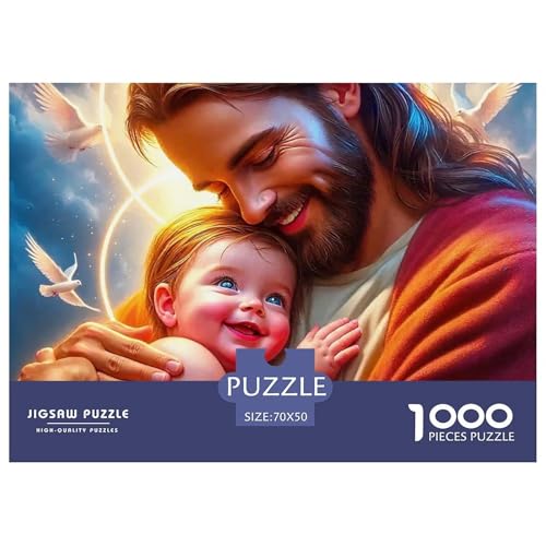 Jesus - Religion Puzzle 1000 Teile Klassische Puzzles Schwer Für Erwachsene Und Kinder Geschicklichkeitsspiel Für Die Ganze Familie,buntes Legespiel Erwachsenenpuzzle70x50cm/1000pcs von JCOUSDAEO