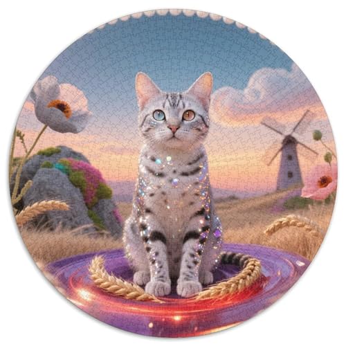 Kalifornien Spangled 1000 Puzzle Presents Haustier Katze Round Puzzle Educational Stress Relieving Toy Adult Sophisticated for Adults & Children1000pcs (67.5x67.5cm) von JCOUSDAEO