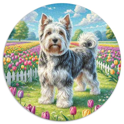 Keeshond ​ 1000 Jigsaw Puzzles Creative Gifts Süße Haustiere Round Puzzle Educational Stress Relieving Toy Adult Sophisticated Puzzle for Teenagers and Adults1000pcs (67.5x67.5cm) von JCOUSDAEO