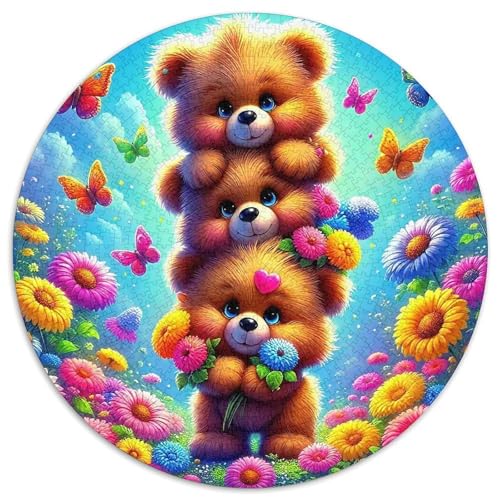 Kuschlicher Kleiner Bär 1000Jigsaws Creative Gifts Süße Tiere Round Jigsaw Educational Stress Relieving Toy Adult Sophisticated for Adults & Children1000pcs (67.5x67.5cm) von JCOUSDAEO