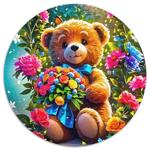 Kuschlicher Kleiner Bär 1000Jigsaws Presents Süße Tiere Round Jigsaw Educational Stress Relieving Toy Adult Sophisticated for Adults1000pcs (67.5x67.5cm) von JCOUSDAEO