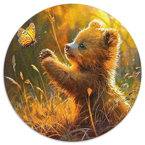 Kuschlicher Kleiner Bär 1000Jigsaws Presents Süße Tiere Round Puzzle Educational Stress Relieving Toy Adult Sophisticated for Adults1000pcs (67.5x67.5cm) von JCOUSDAEO