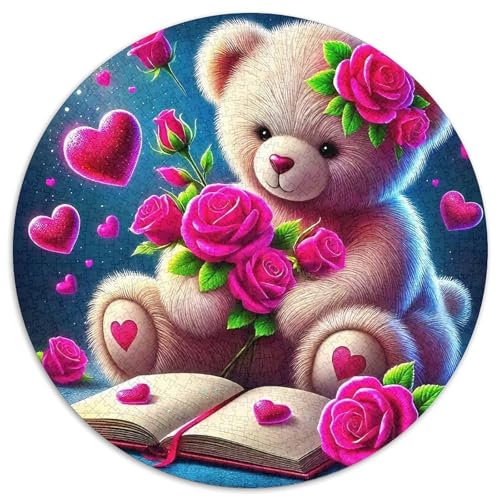 Kuschlicher Kleiner Bär 1000Jigsaws Presents Süße Tiere Round Puzzle Educational Stress Relieving Toy Adult Sophisticated for Adults1000pcs (67.5x67.5cm) von JCOUSDAEO