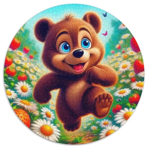 Kuschlicher Kleiner Bär 1000Jigsaws Presents Süße Tiere Round Puzzles Educational Stress Relieving Toy Adult Sophisticated for Adults1000pcs (67.5x67.5cm) von JCOUSDAEO