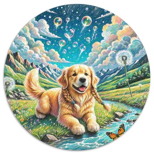 Lhasa Apso ​ 1000Jigsaws Creative Gifts Haustierhund Round Jigsaw Puzzle Educational Stress Relieving Toy Adult Sophisticated Puzzle for Adults1000pcs (67.5x67.5cm) von JCOUSDAEO