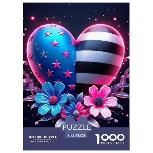 Liebe Blumen Puzzle 1000 Teile Farbenfrohes Puzzle Für Erwachsene Und Kinder schöne Blume Puzzles Für Erwachsene Lernspiel1000-teilige Puzzles38x26cm/1000pcs von JCOUSDAEO
