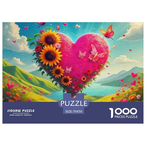 Liebe Blumen Puzzle 1000 Teile Klassische Puzzles Schwer Für Erwachsene Und Kinder schöne Blume Puzzles Für Erwachsene Lernspiel Erwachsenenpuzzle Ab 14 Jahren70x50cm/1000pcs von JCOUSDAEO