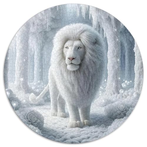 Löwen 1000 Jigsaw Puzzles Creative Gifts Mächtige Tiere Round Puzzles Educational Stress Relieving Toy Adult Sophisticated for Adults & Children1000pcs (67.5x67.5cm) von JCOUSDAEO