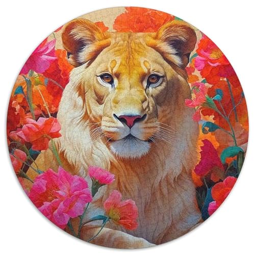 Löwen 1000 Puzzle Creative Gifts Tier of Prey Round Puzzles Educational Stress Relieving Toy Adult Sophisticated for Adults & Children1000pcs (67.5x67.5cm) von JCOUSDAEO