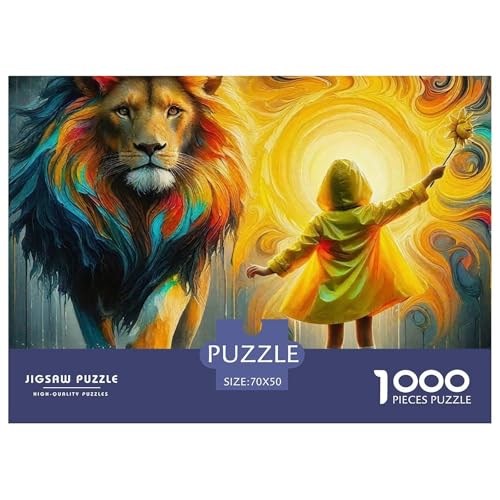 Löwen 1000 Teile Puzzle Farbenfrohes Puzzle Für Erwachsene Und Kinder Mächtige Tiere Geschicklichkeitsspiel Für Die Ganze Familie,1000-teilige Puzzles70x50cm/1000pcs von JCOUSDAEO