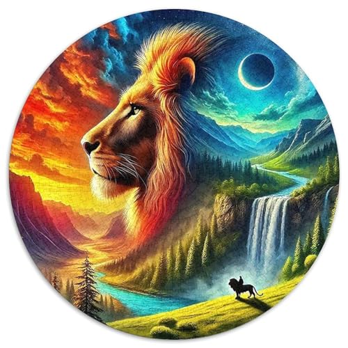 Löwen 1000Jigsaws Presents Tier of Prey Round Puzzle Educational Stress Relieving Toy Adult Sophisticated for Teenagers and Adults1000pcs (67.5x67.5cm) von JCOUSDAEO