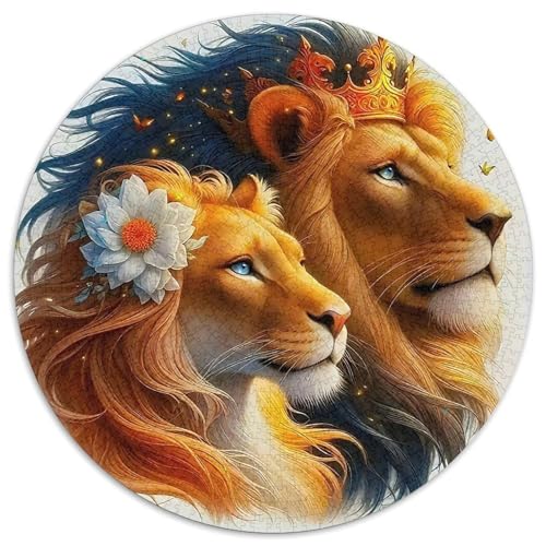 Löwen 1000Jigsaws Presents Tier of Prey Round Puzzles Educational Stress Relieving Toy Adult Sophisticated for Adults1000pcs (67.5x67.5cm) von JCOUSDAEO